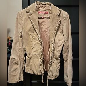 Beige Leather Jacket